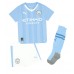 Manchester City Jeremy Doku #11 Kopio Lastenvaatteet Koti Pelipaita Lasten 2023-24 Lyhyet Hihat (+ shortsit)